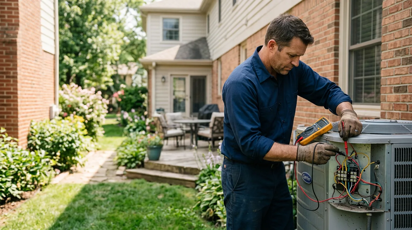 HVAC technician working near Warsaw, IN